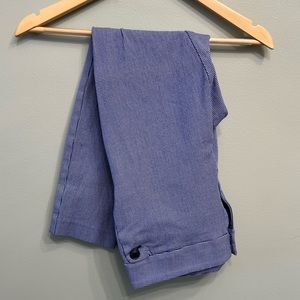 LOFT Blue and White Houndstooth Marisa Skinny Sailor Pants  - Size Medium Petite